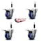 Service Caster 3.5'' Blue Poly Swivel 7/8'' Expanding Stem Caster Set Total Lock Brake, 4PK SCC-EXTTL20S3514-PPUB-BLUE-78-4 - alternate 4